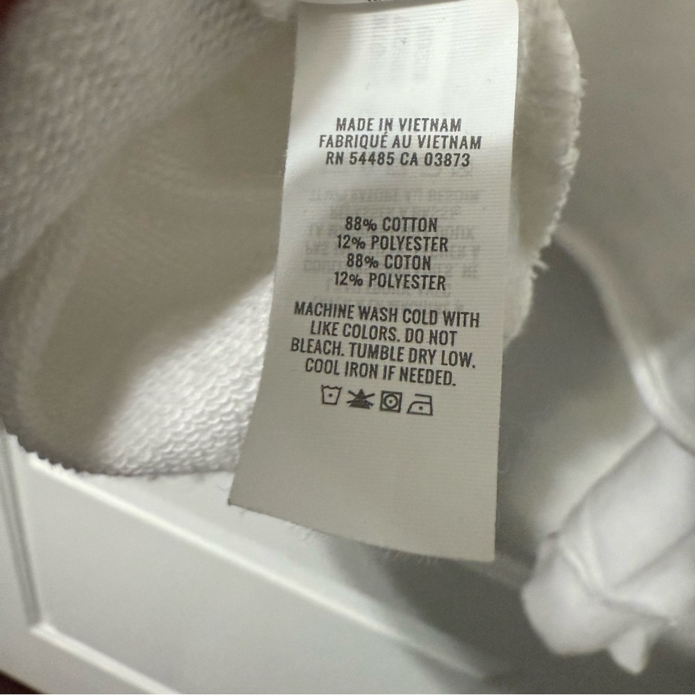 Aerie Cropped V Neck White Hooded Sweatshirt Women’s Size XXL - Picture 4 of 4